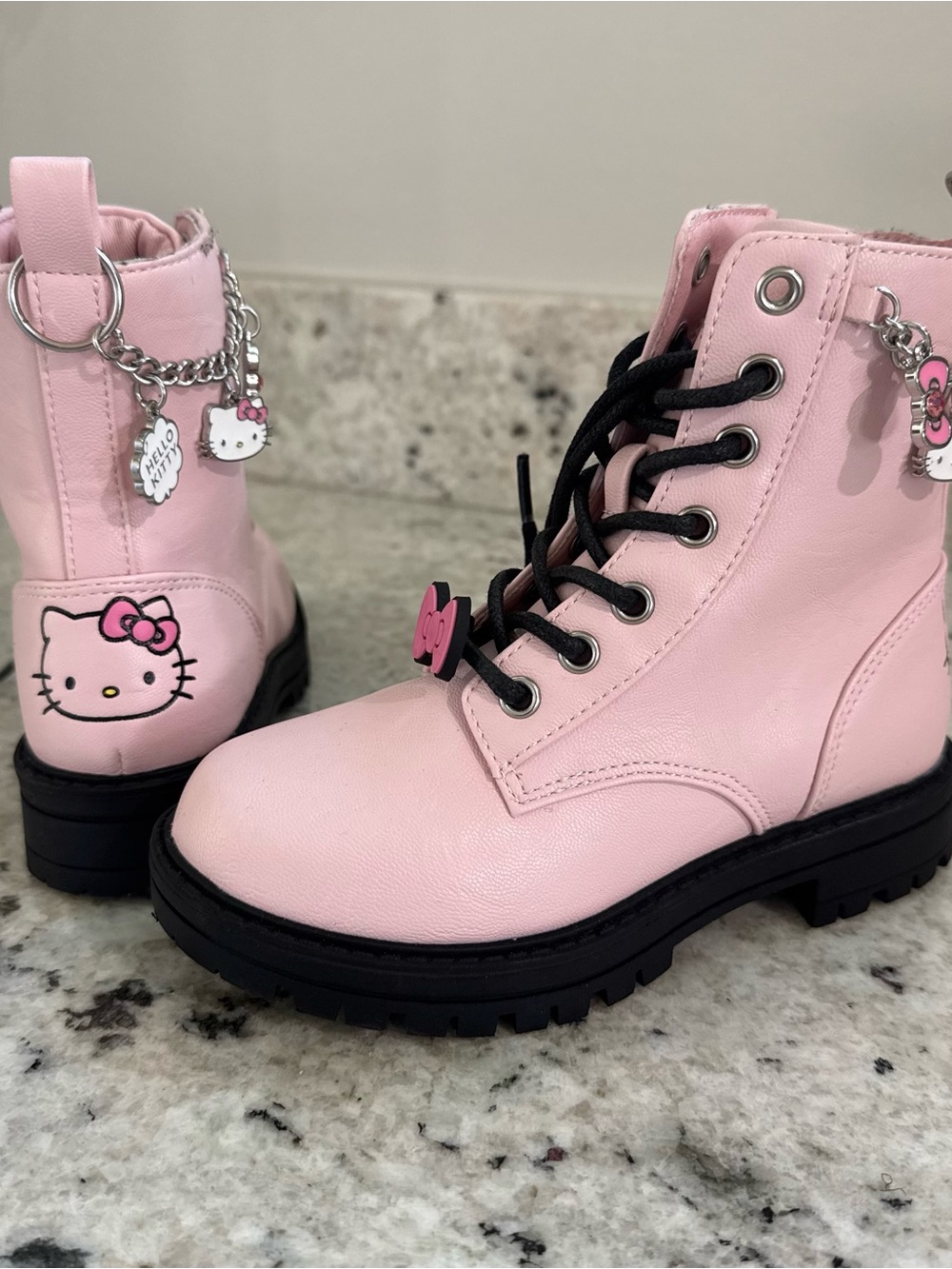The Children's Place Pink Hello Kitty Charm Lace-Up Boots